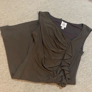 Suzi Chin for Maggy Boutique Brown Ruffle Dress